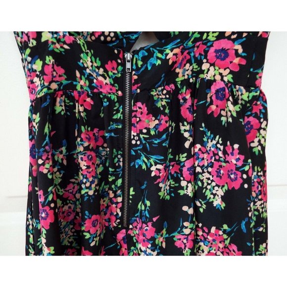 Material Girl Floral Cut Out Bustier Neon Fit and Flare Sleeveless Dress Small - Picture 10 of 11